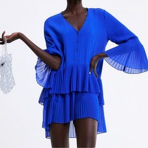 Zara Pleated Tiered Dress